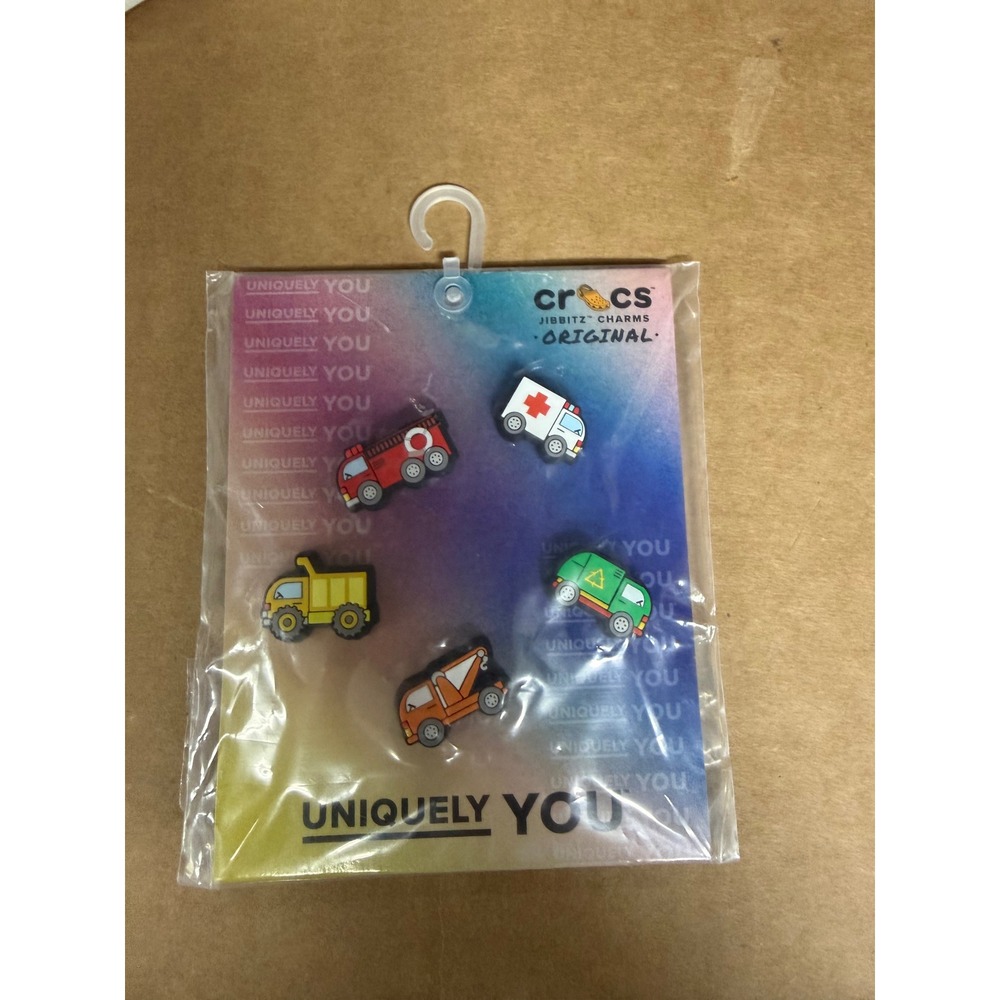 Crocs Jibbitz Tiny Work Trucks 5 Pack Shoe Charms Fire Truck Ambulance 10015577